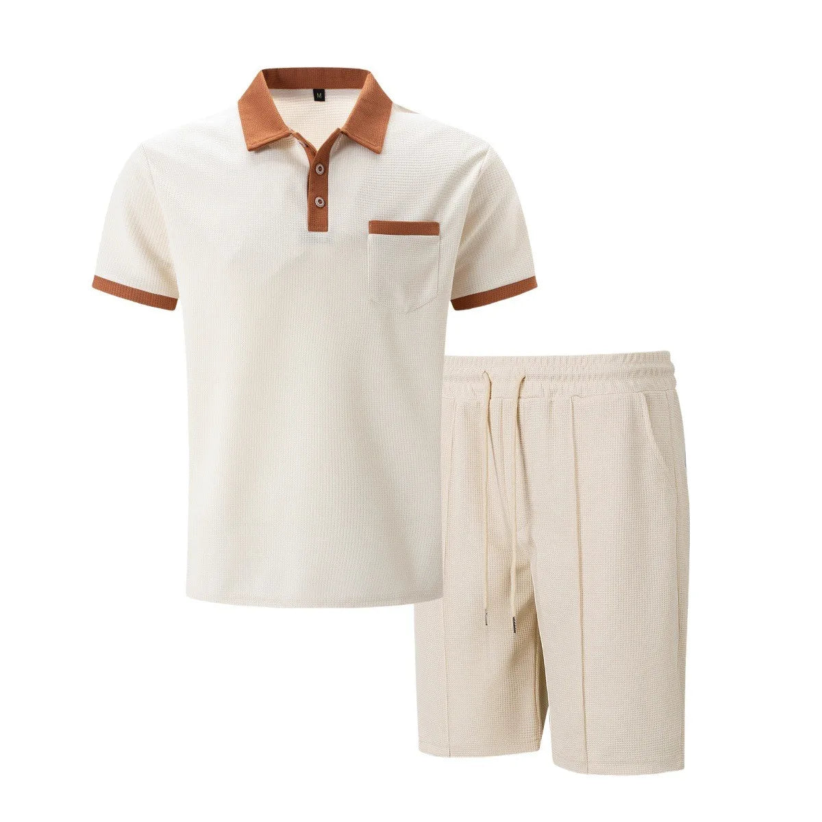 Ensemble polo col contrasté et short