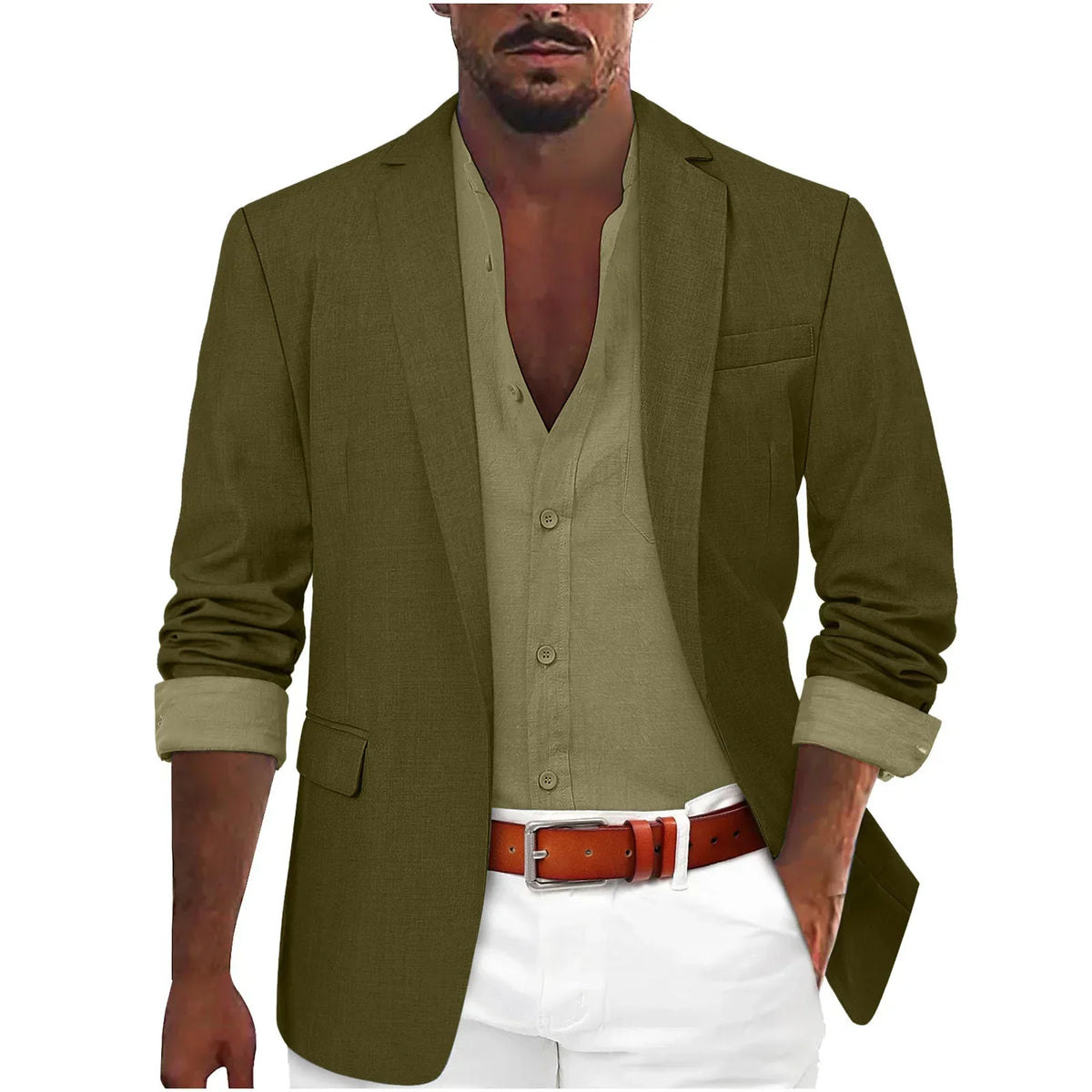 Blazer d'été col cranté poches à rabat