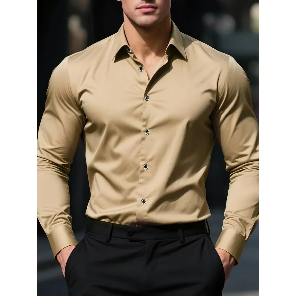 Chemise unie à manches longues