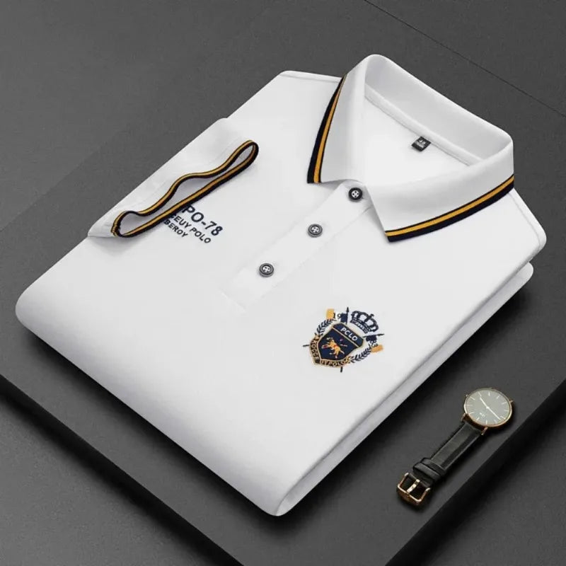 Polo classique en maille structurée brodé
