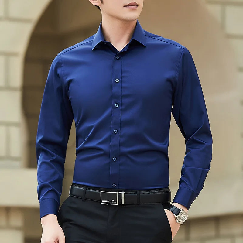 Chemise habillée unie à col structuré