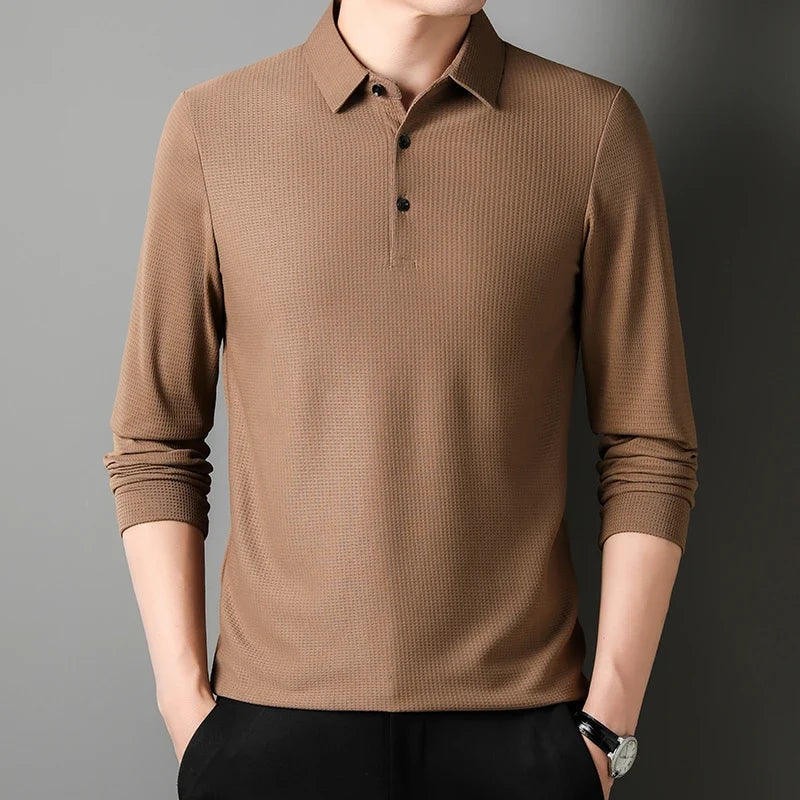 Polo en maille à manches longues