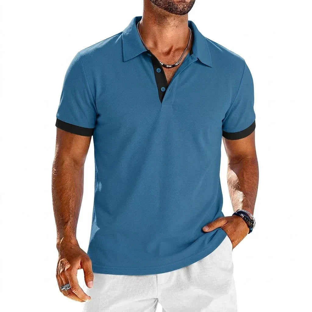 Polo col ouvert finitions contrastées