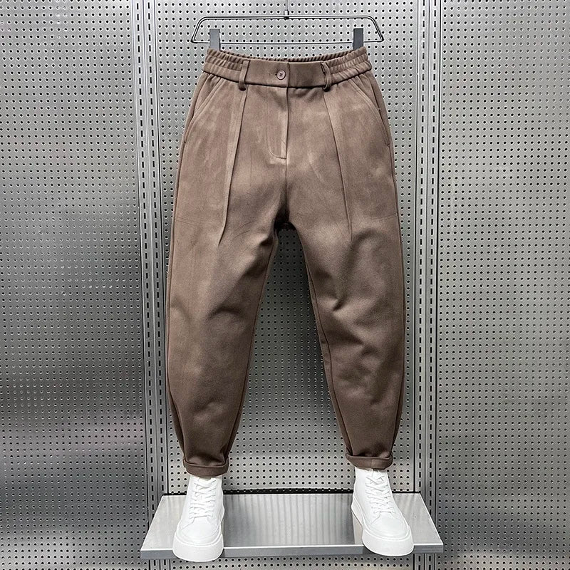 Pantalon fuselé texturé coupe ajustée au chic discret homme – Joucas