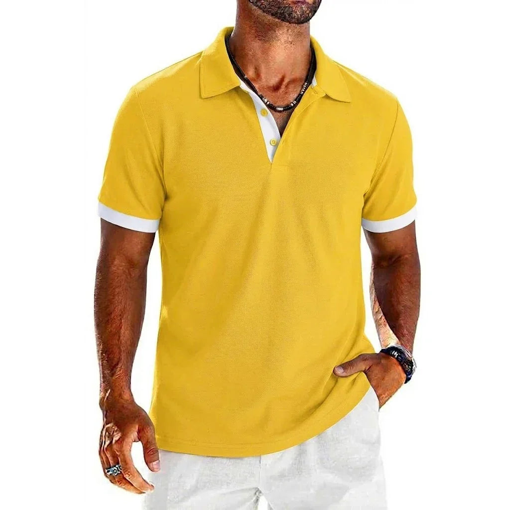 Polo col ouvert finitions contrastées