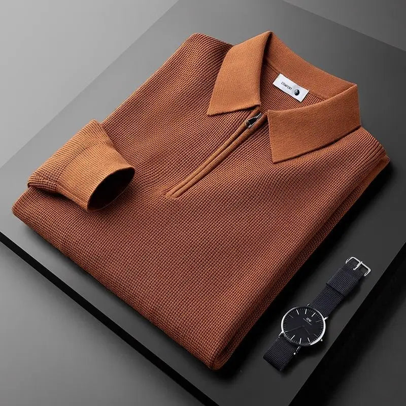 Sweat zippé en maille gaufrée