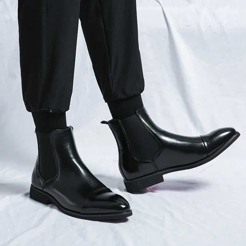 Bottines tendance en cuir ligne soignée style chic intemporel homme – Bléré