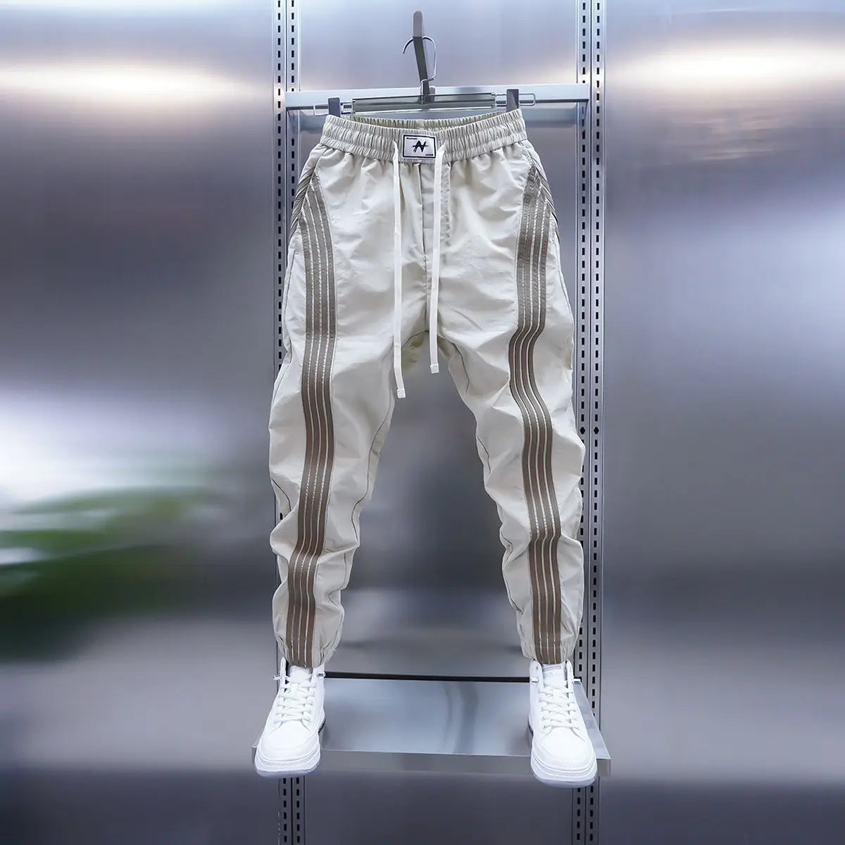 Pantalon à rayures esprit yoga décontracté