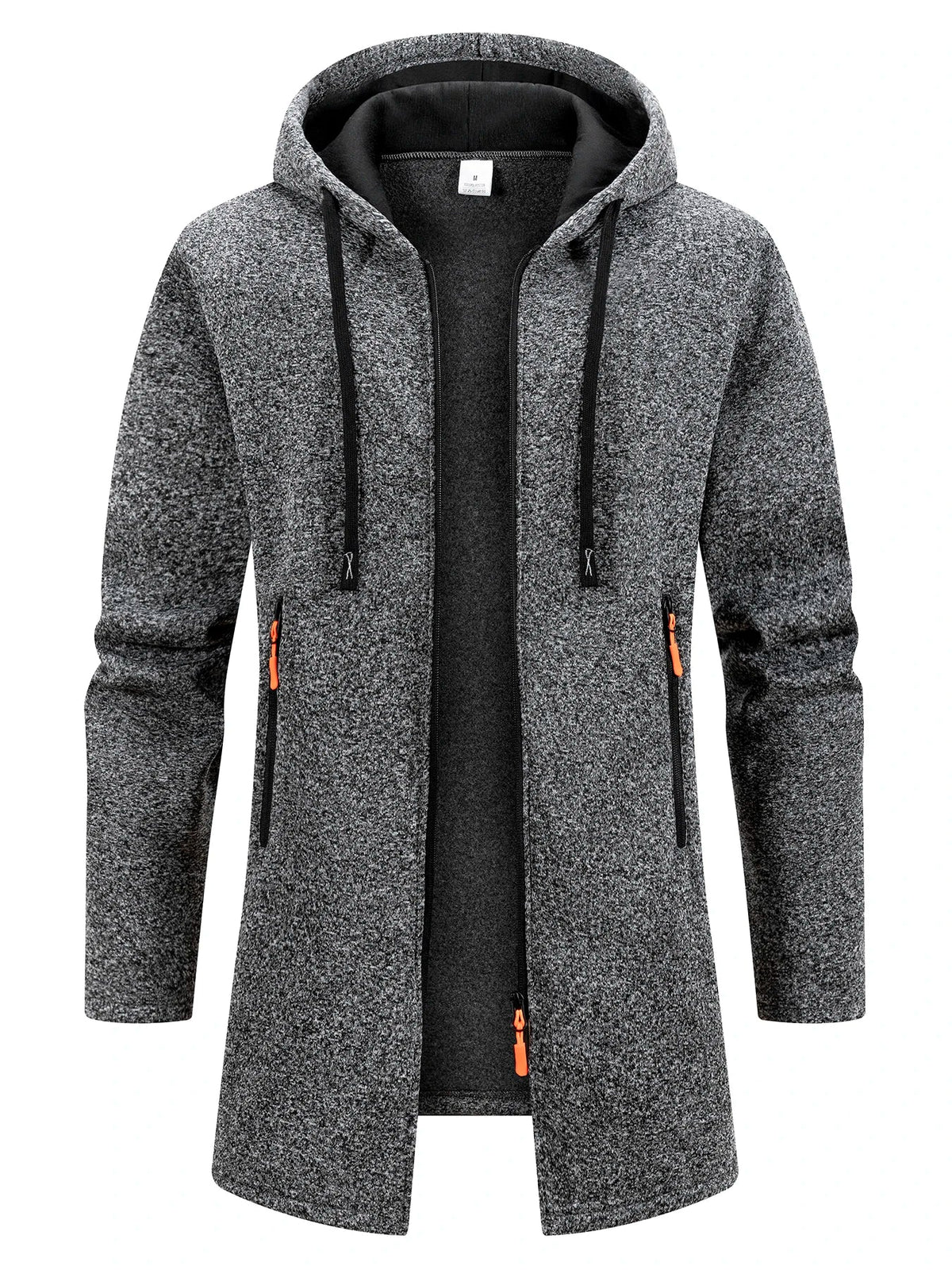 Veste longue zippée à capuche