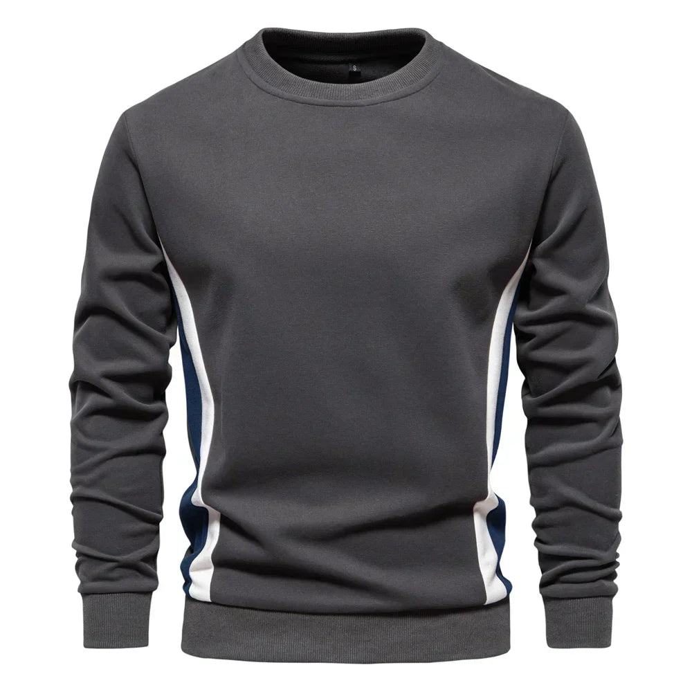 Pull col rond bandes latérales contrastées