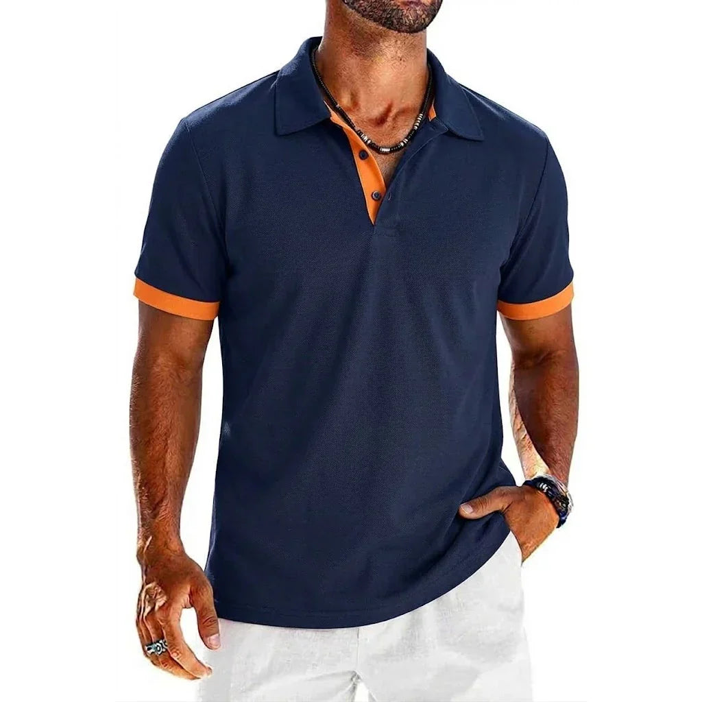 Polo col ouvert finitions contrastées
