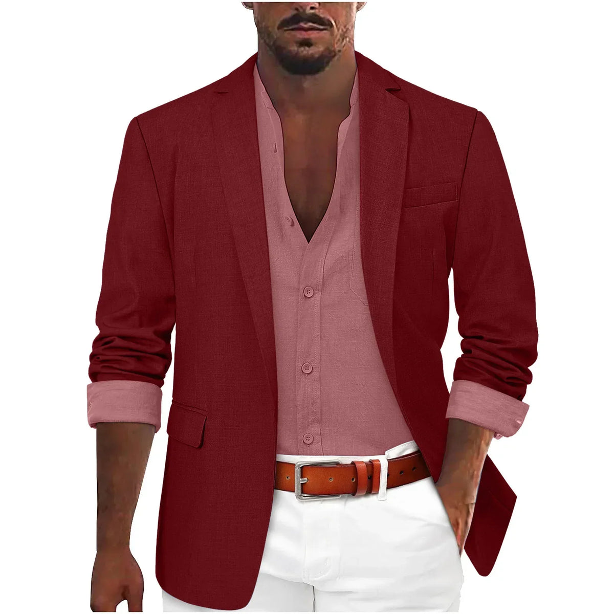 Blazer d'été col cranté poches à rabat