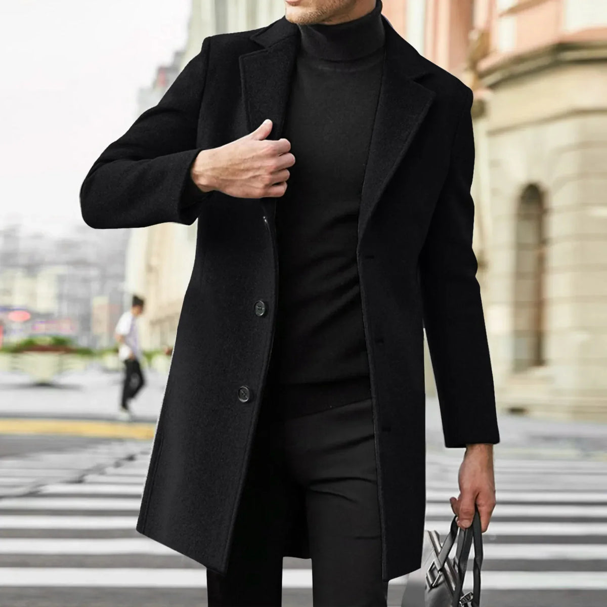 Manteau habillé aspect lainage coupe structurée