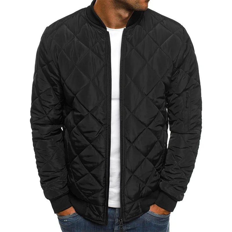 Blouson matelassé en losanges vert