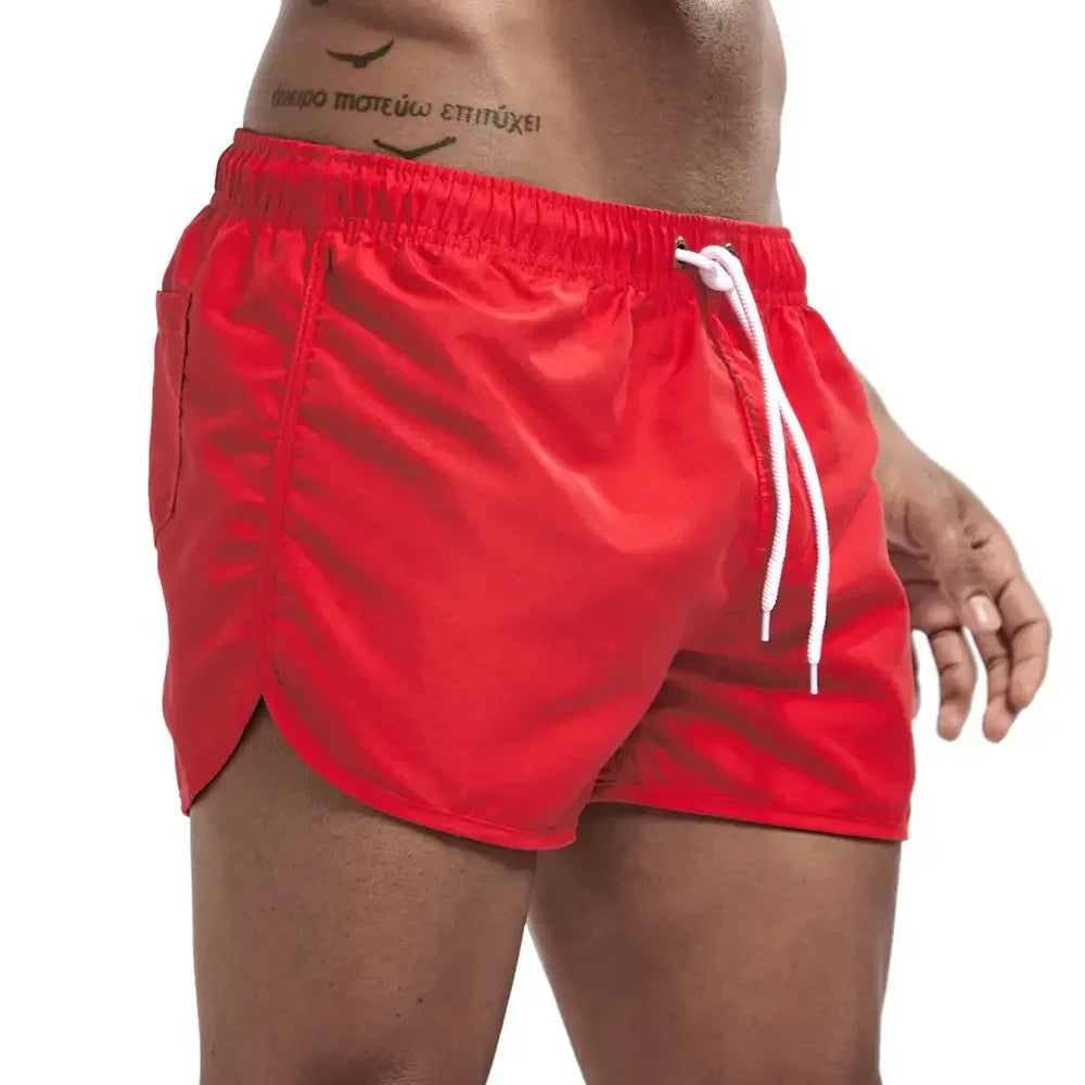 Short de bain court taille cordon