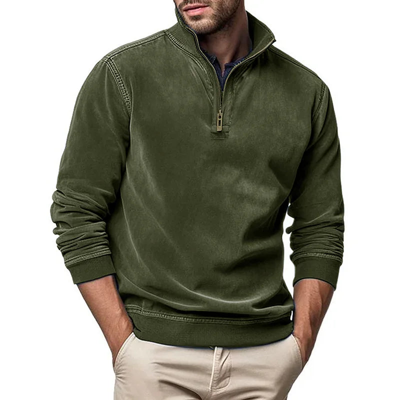 Pull col montant demi-zip maille épaisse
