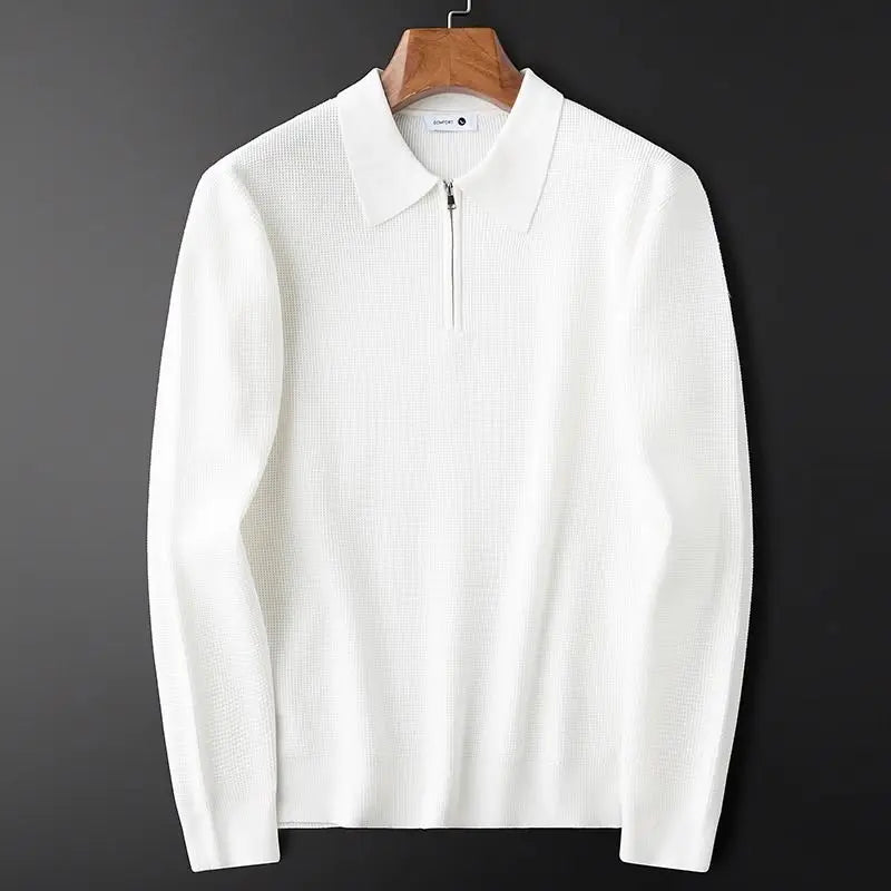 Sweat zippé en maille gaufrée