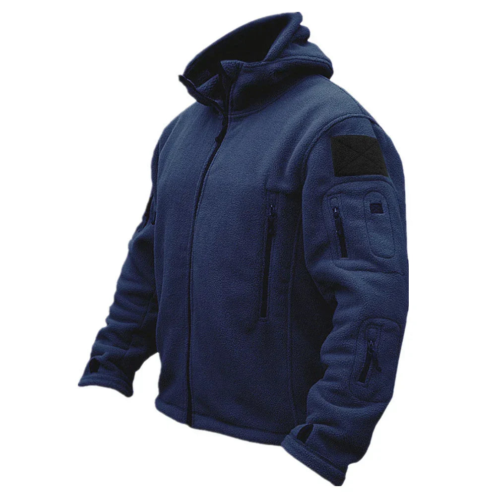 Veste polaire zippée à capuche multipoches