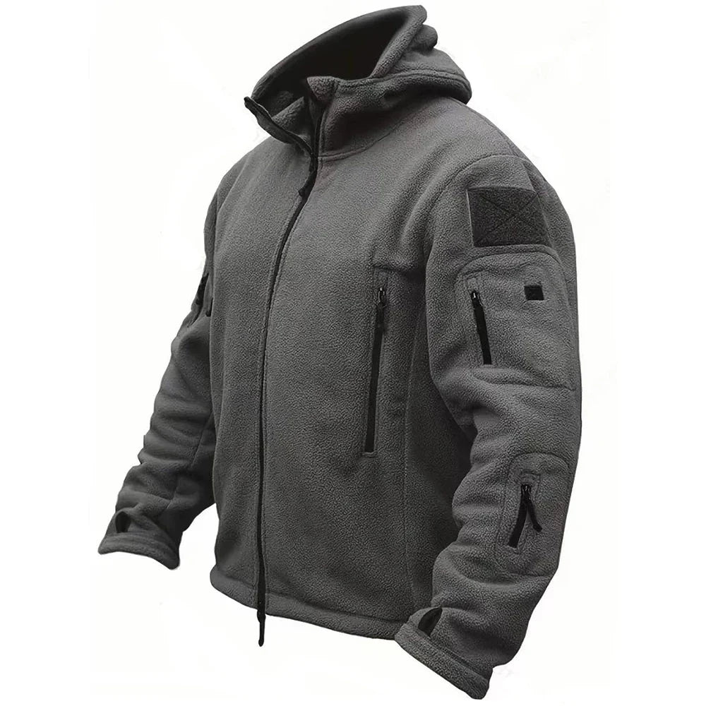 Veste polaire zippée à capuche multipoches