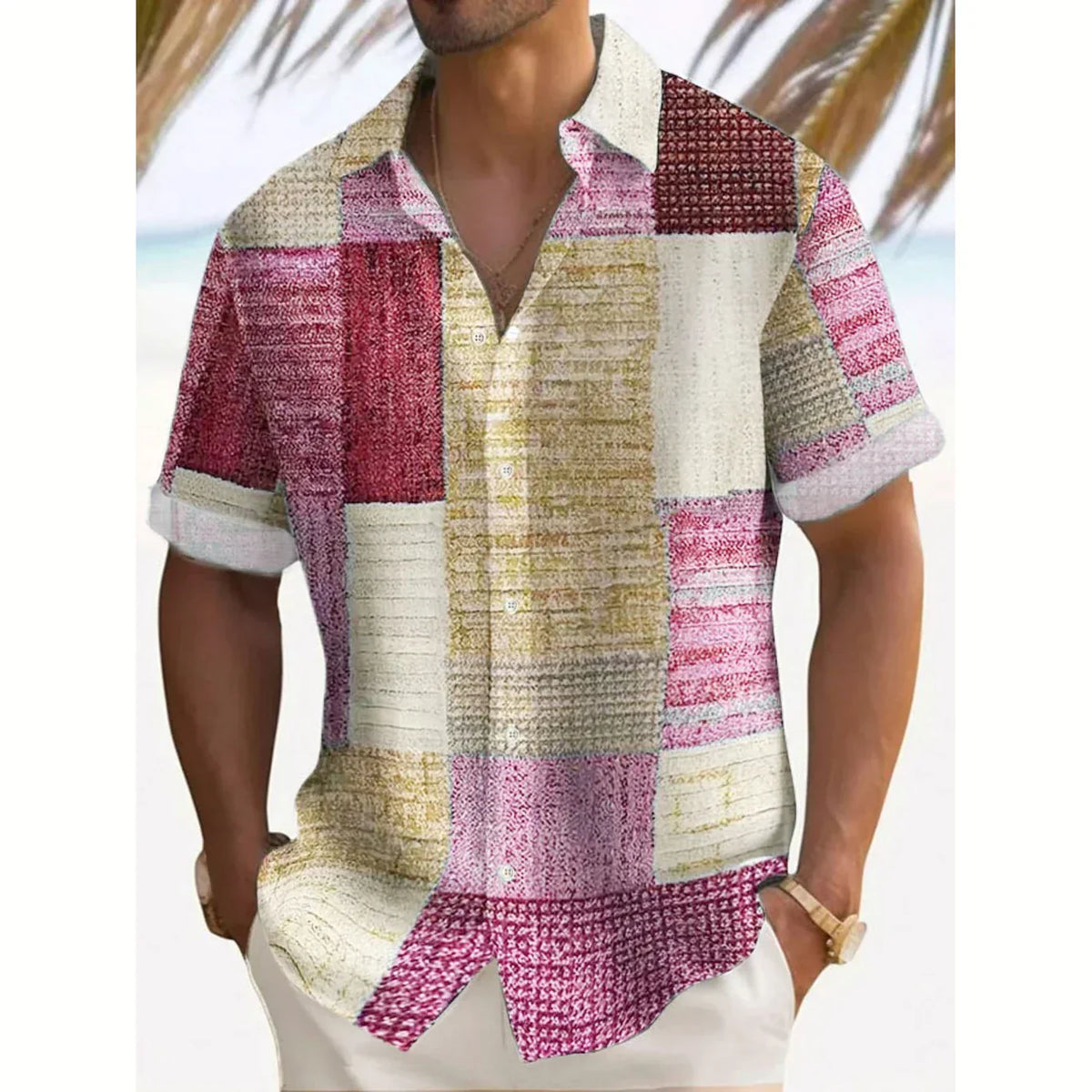 Chemise d'été à motif patchwork
