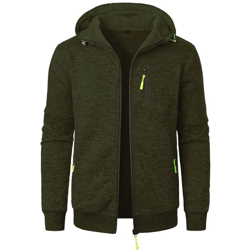 Veste polaire zippée à capuche chinée