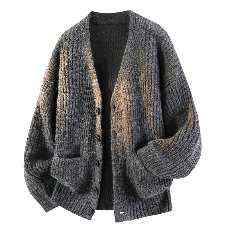 Cardigan col V oversize boutonné