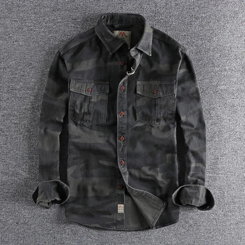 Veste à motif camouflage estompé