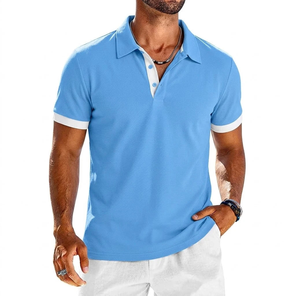 Polo col ouvert finitions contrastées