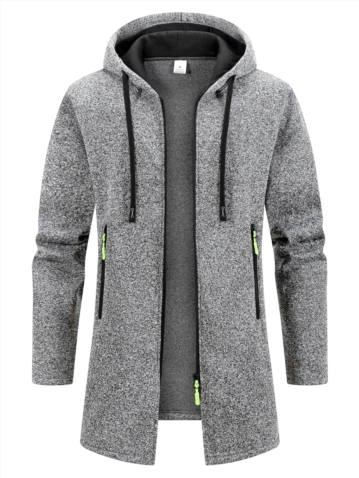 Veste longue zippée à capuche