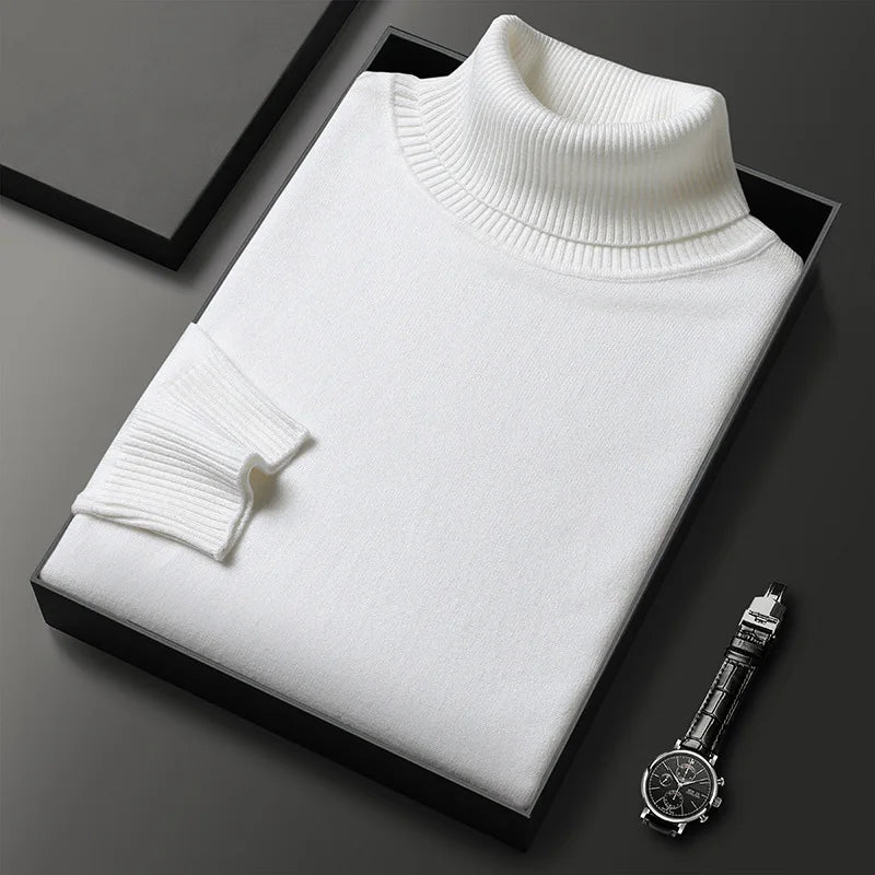 Pull à col haut en maille chaude à la finition soignée homme – Serre-Ponçon