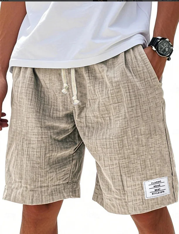 Short coupe droite taille à cordon