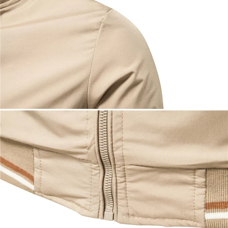Veste zippée col montant bandes contrastées