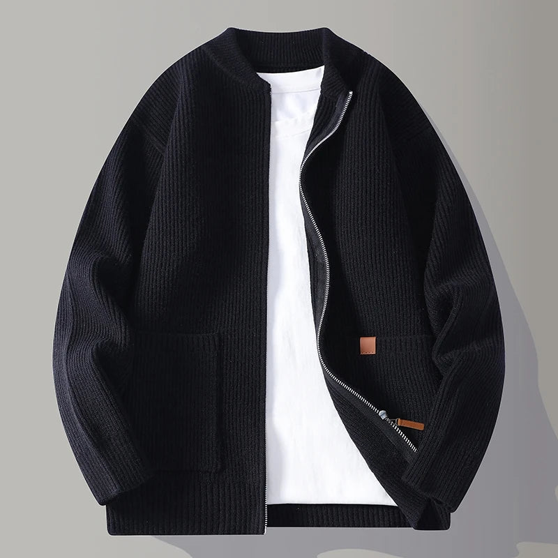Veste zippée en maille côtelée
