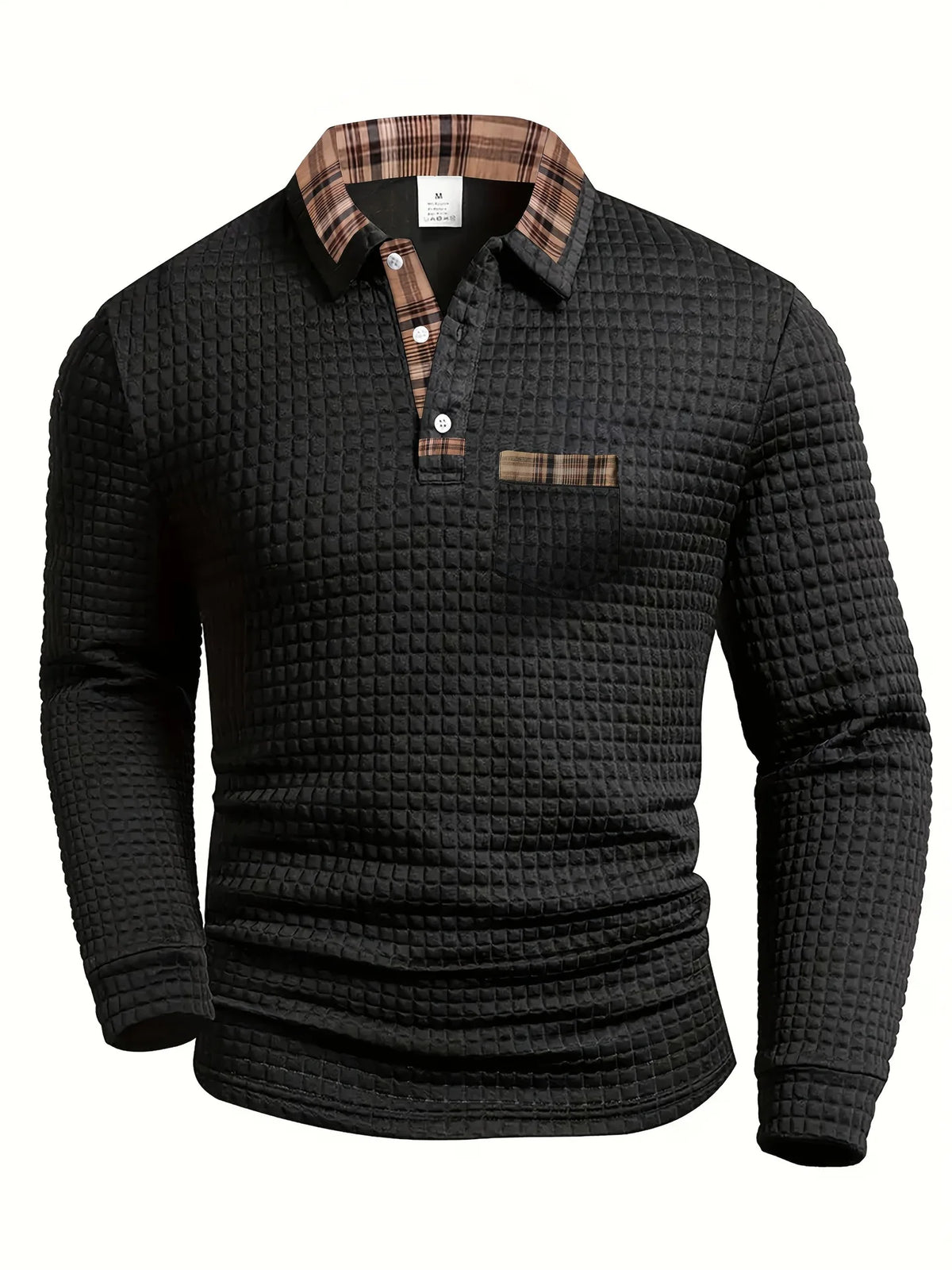 Polo à carreaux col classique motif discret style chic intemporel homme – Ravières