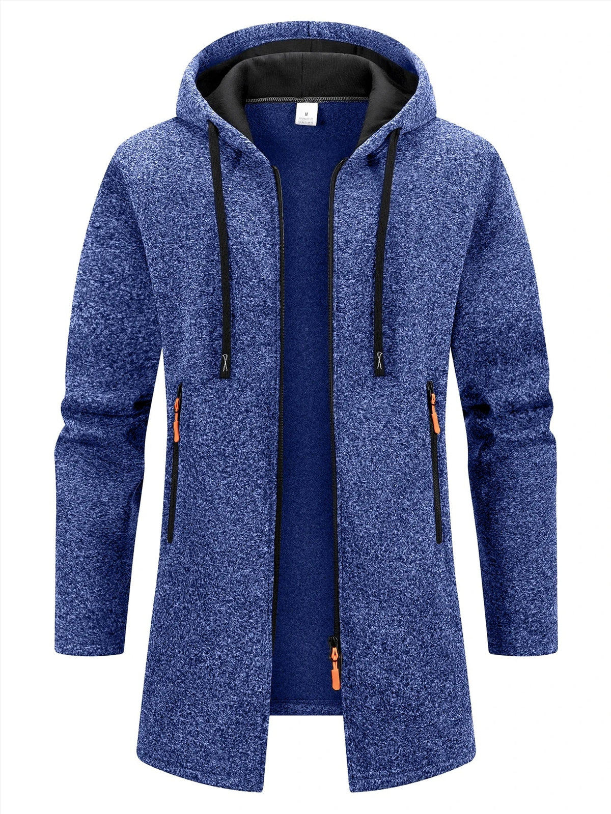 Veste longue zippée à capuche