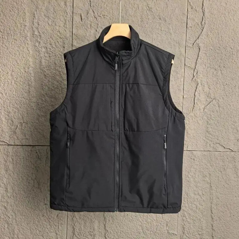 Gilet sans manches zippé à col montant
