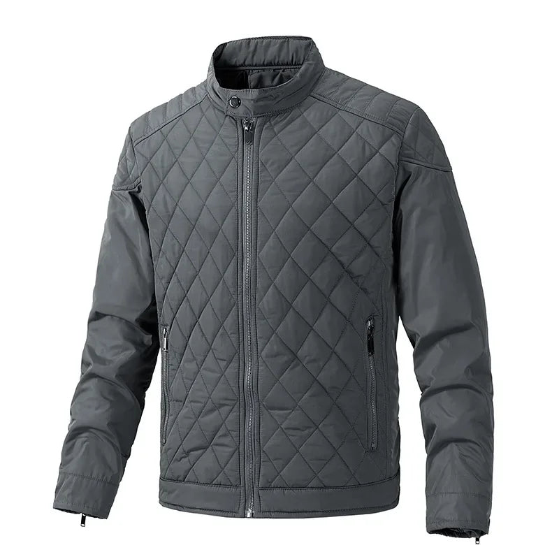 Veste matelassée losanges zippée col montant