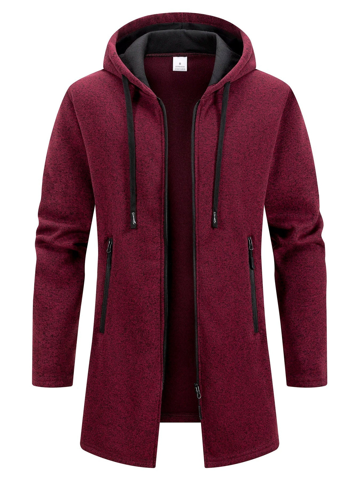 Veste longue zippée à capuche
