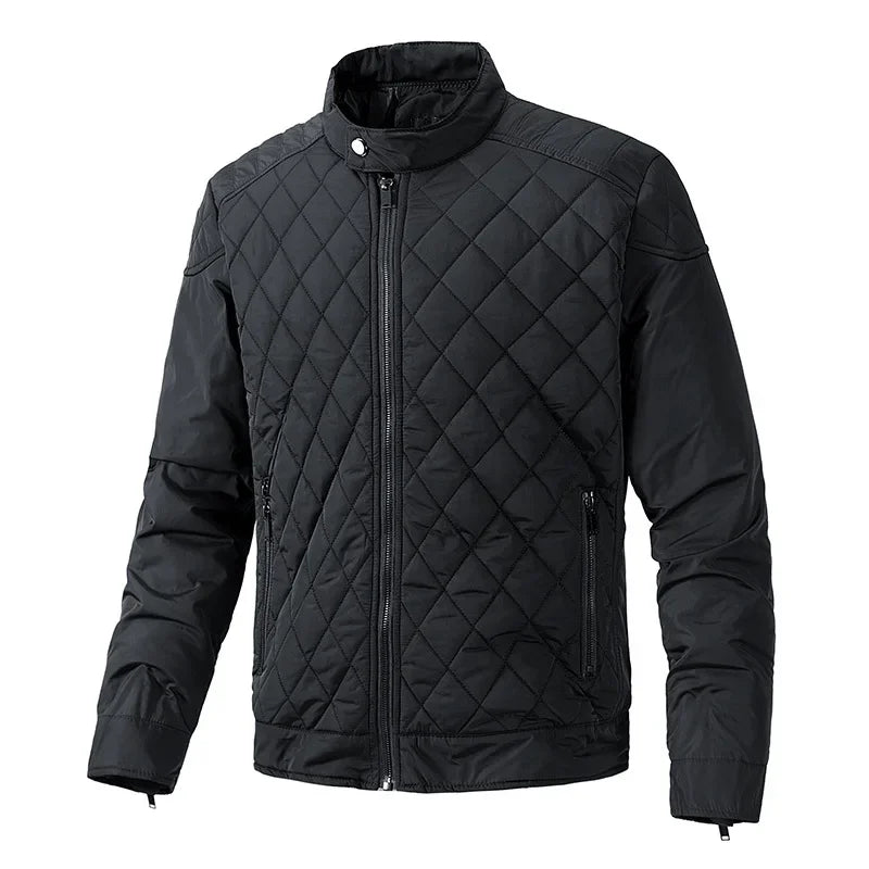 Veste matelassée losanges zippée col montant