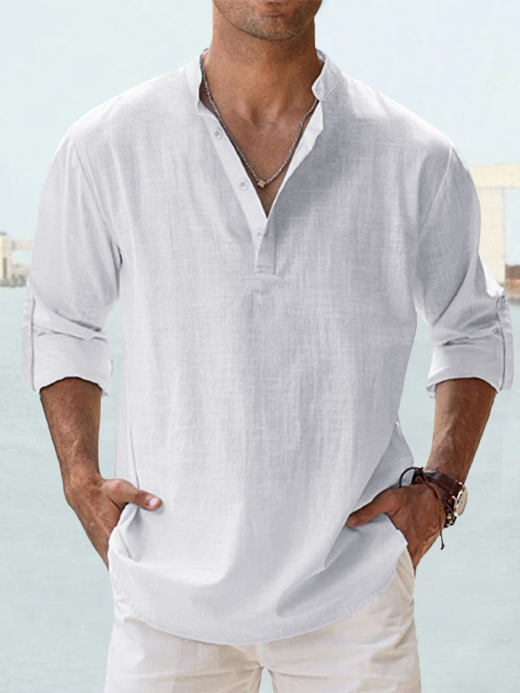 Chemise en lin légère manches longues décontractée homme – Bourges