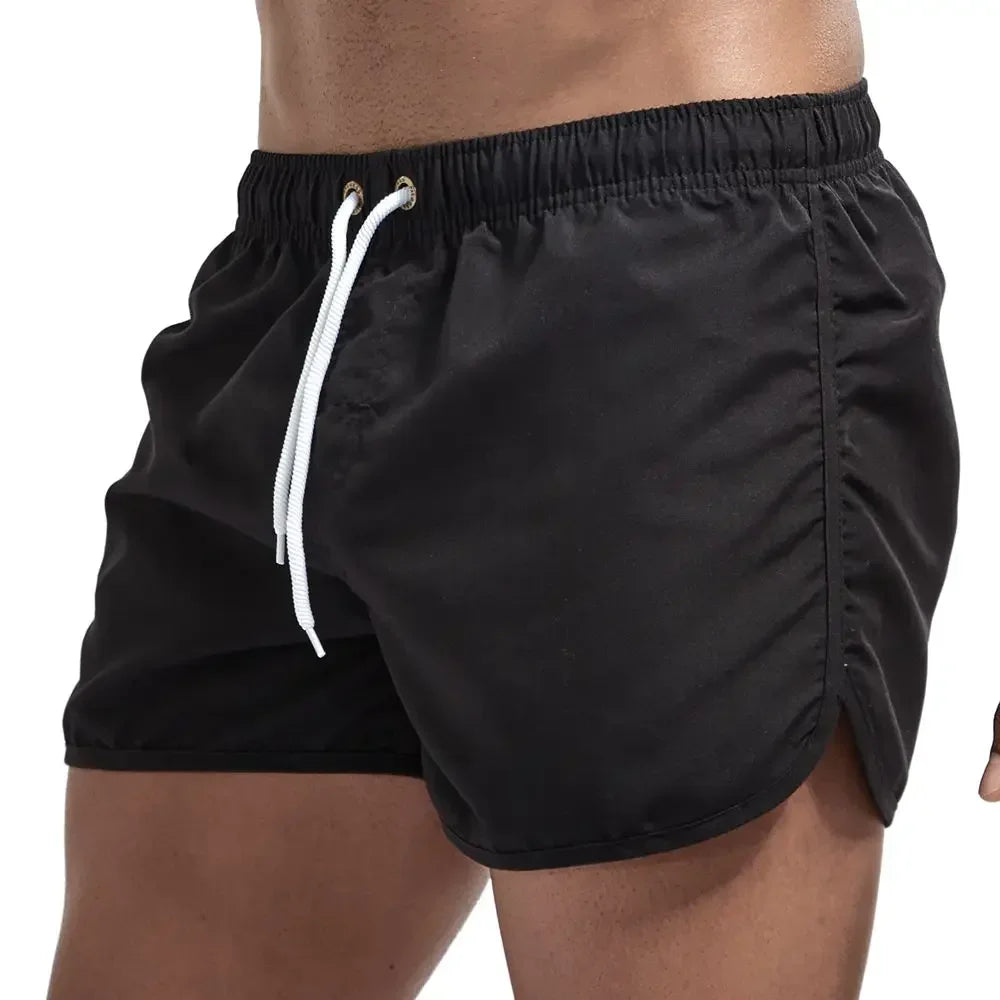 Short de bain court taille cordon