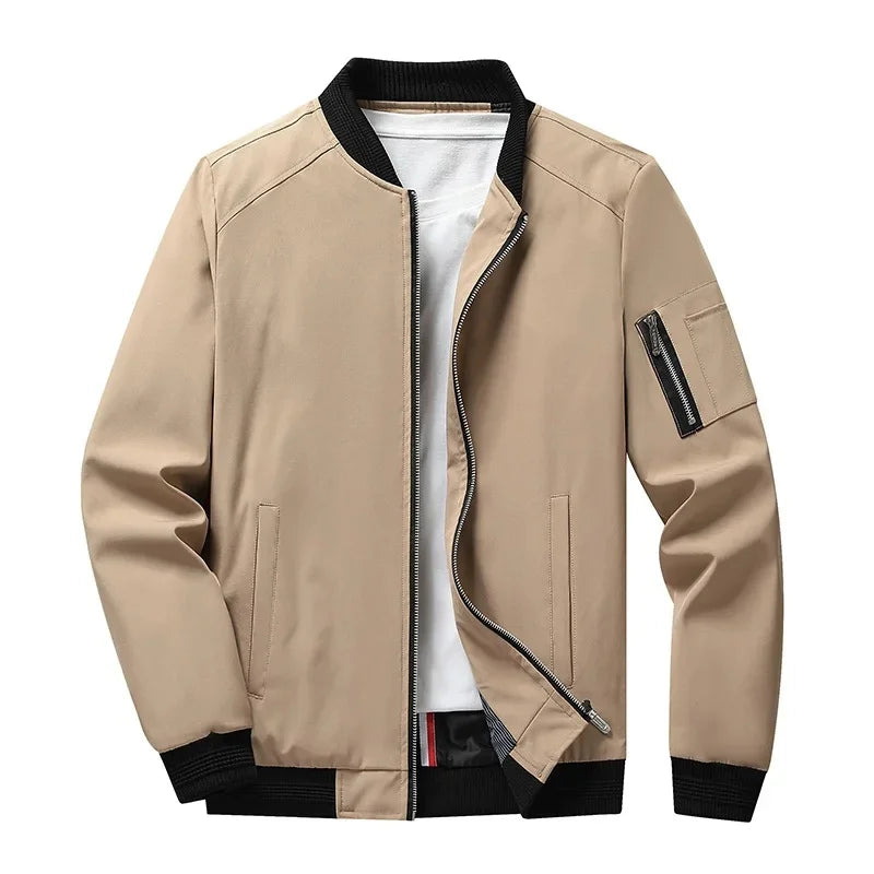 Veste légère zippée à col côtelé