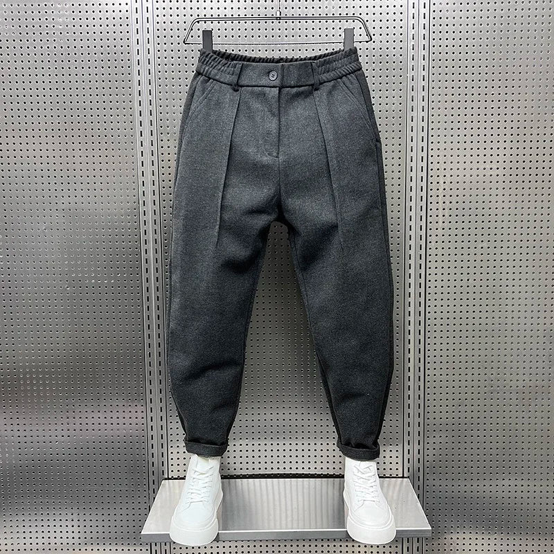 Pantalon fuselé texturé coupe ajustée au chic discret homme – Joucas