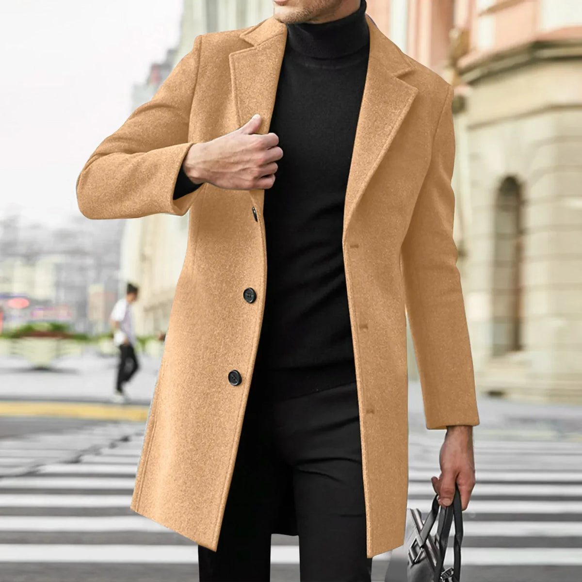 Manteau habillé aspect lainage coupe structurée
