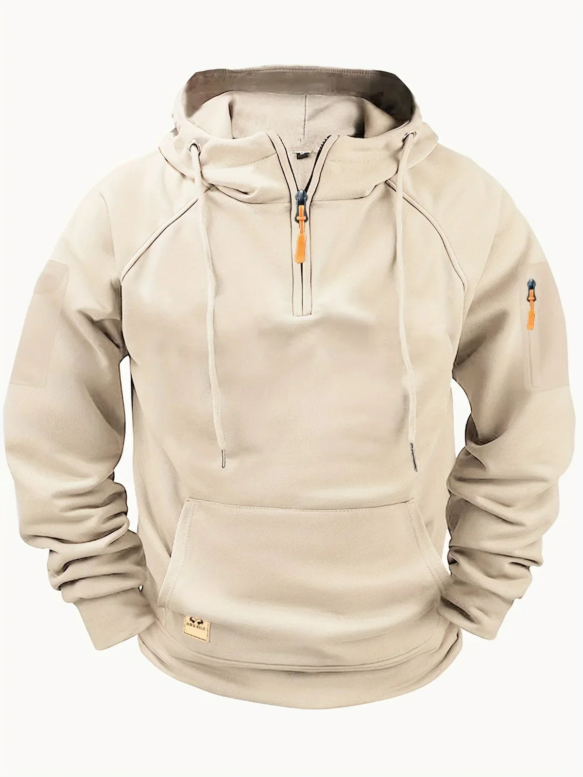 Sweat à capuche demi-zip poche kangourou
