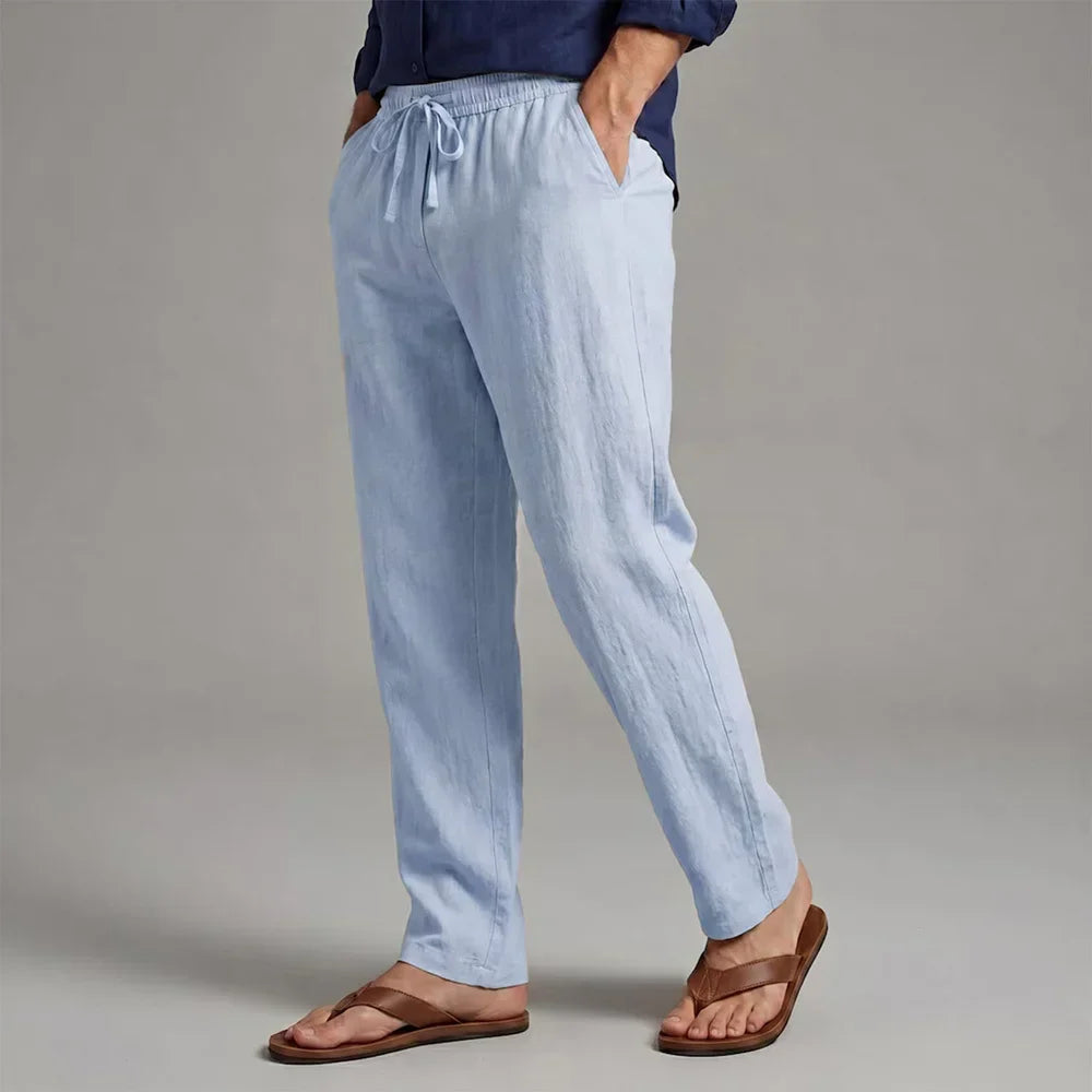 Pantalon aspect lin coupe classique