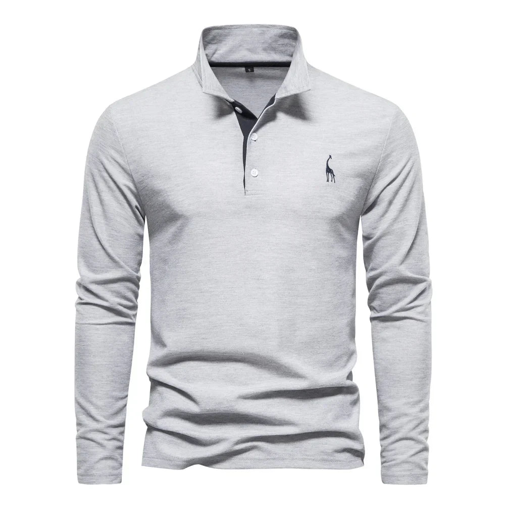 Polo manches longues à patte contrastée