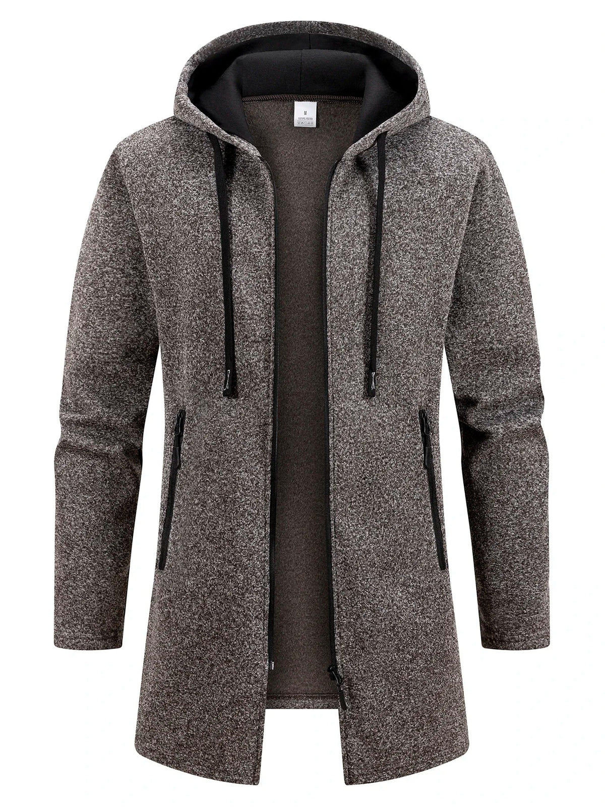 Veste longue zippée à capuche