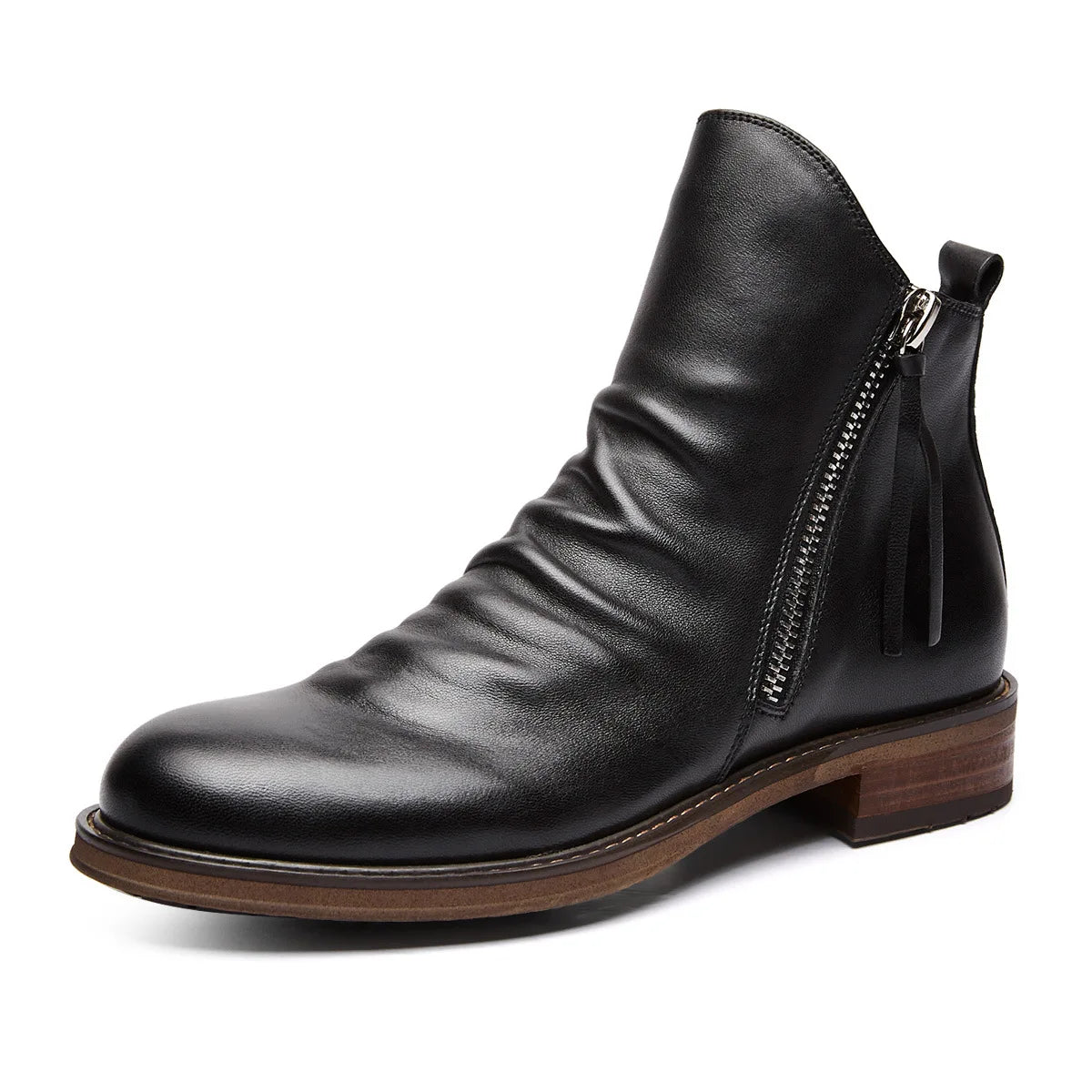 Chaussures de ville effet cuir lisse