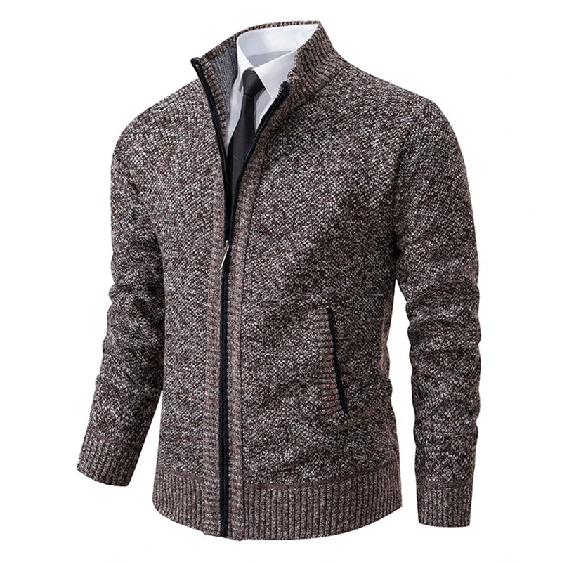Gilet de costume sans manches professionnel coupe ajustée élégant homme – Marron